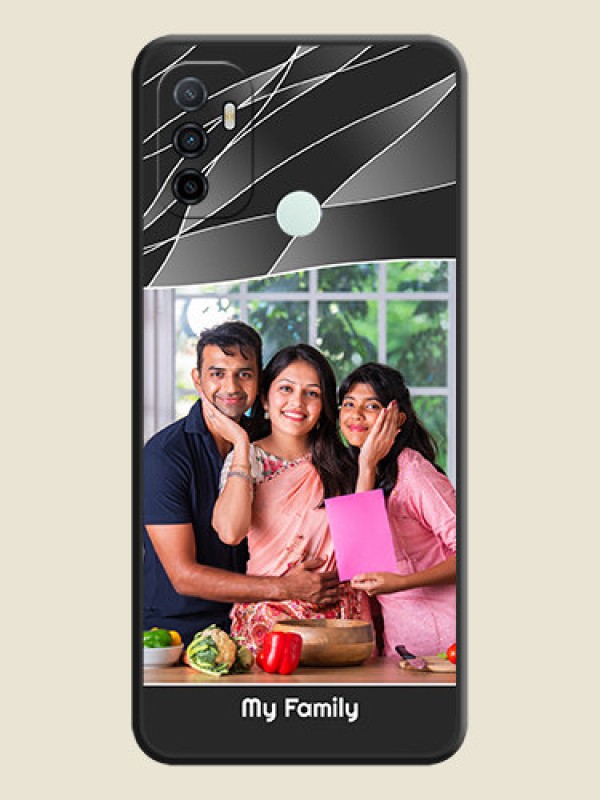 Custom Mixed Wave Lines on Photo on Space Black Soft Matte Mobile Cover - Oppo A53 2020