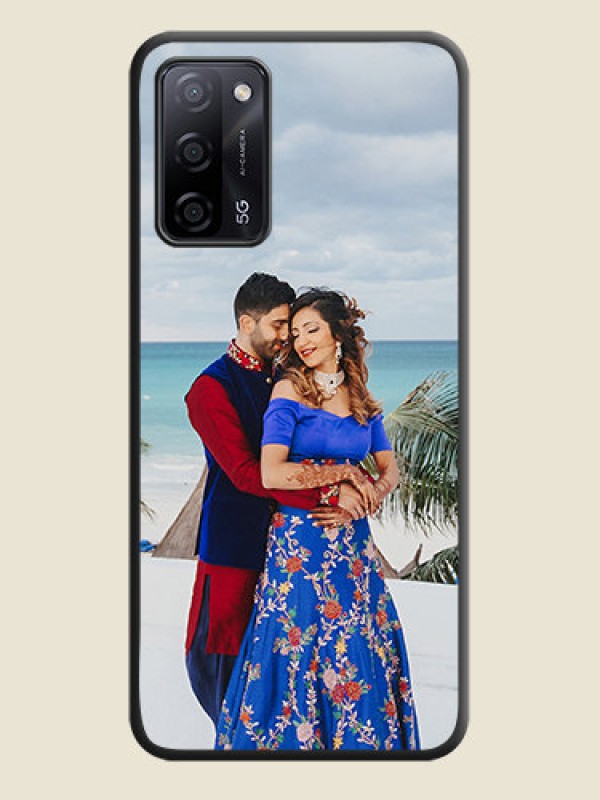 Custom Full Single Pic Upload On Space Black Personalized Soft Matte Phone Covers -Oppo A53S 5G