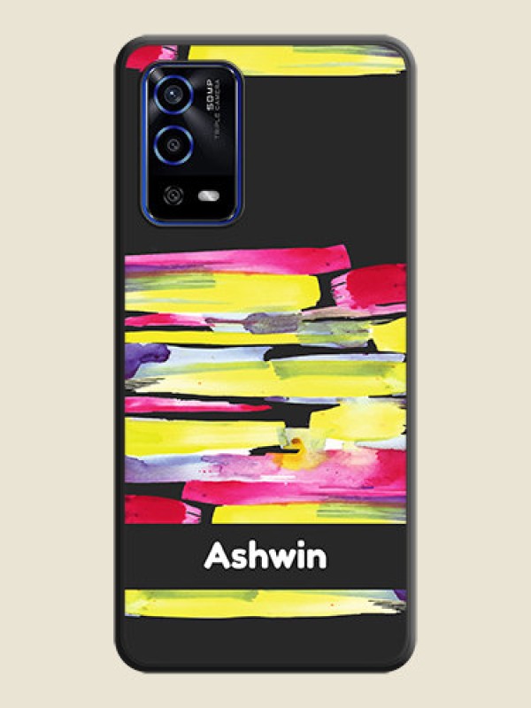 Custom Brush Coloured on Space Black Personalized Soft Matte Phone Covers - Oppo A55