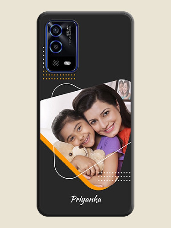 Custom Yellow Triangle on Photo on Space Black Soft Matte Phone Cover - Oppo A55