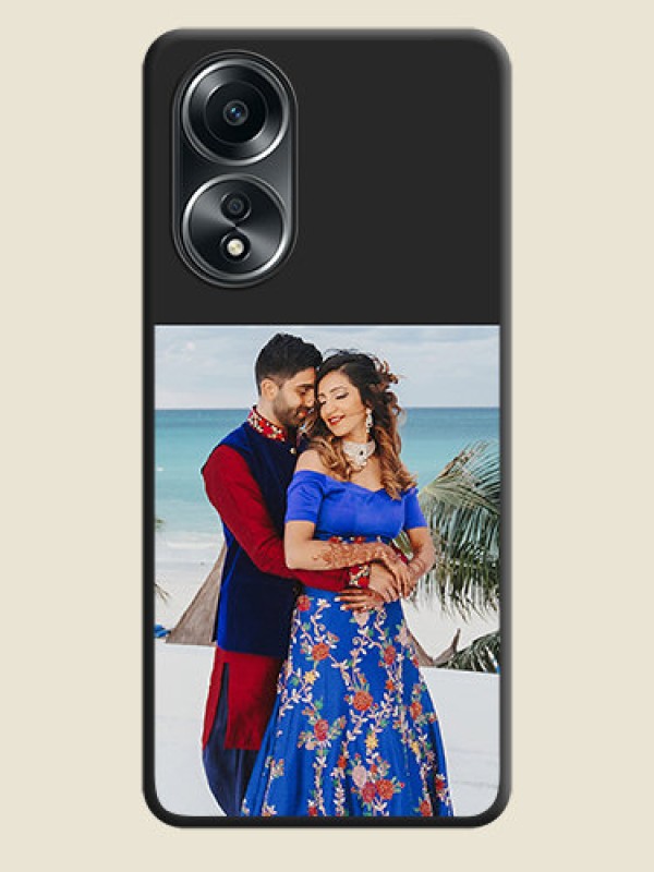 Custom Image Upload With Space Black Color On Custom Soft Matte Mobile Back Cover - Oppo A58