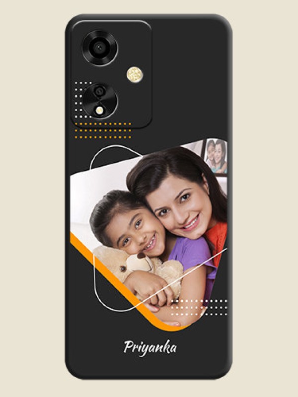 Custom Yellow Triangle on Photo On Space Black Custom Soft Matte Mobile Back Cover - Oppo A59 5G