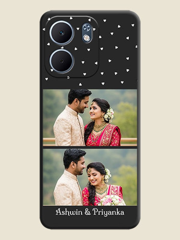 Custom Miniature Love Symbols with Name On Space Black Custom Soft Matte Mobile Back Cover - Oppo A5X 4G