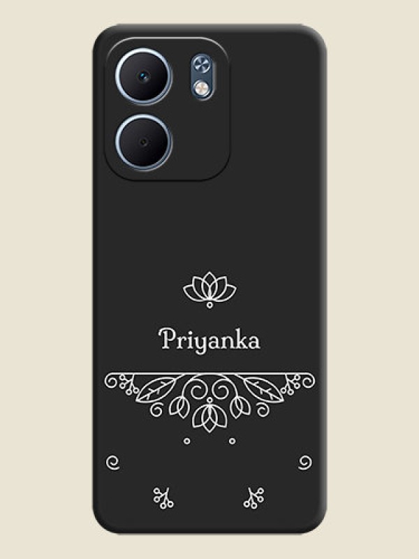 Custom Lotus Garden Custom Text On Space Black Custom Soft Matte Mobile Back Cover - Oppo A5X 4G