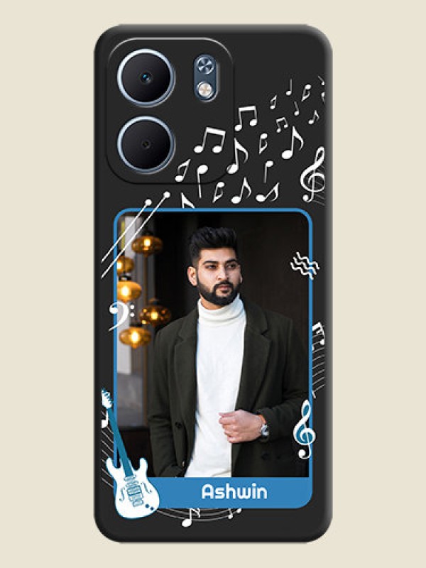 Custom Musical Theme Design with Text on Photo On Space Black Custom Soft Matte Mobile Back Cover - Oppo A5x 5G