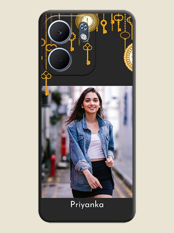 Custom Decorative Design with Text On Space Black Custom Soft Matte Mobile Back Cover - Oppo A5x 5G