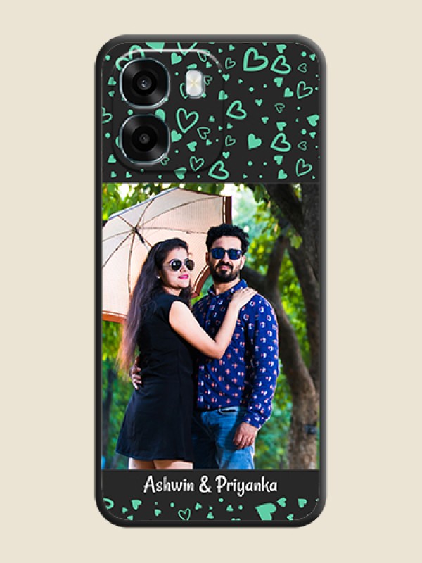 Custom Sea Green Indefinite Love Pattern on Photo On Space Black Custom Soft Matte Mobile Back Cover - Oppo A6 5G