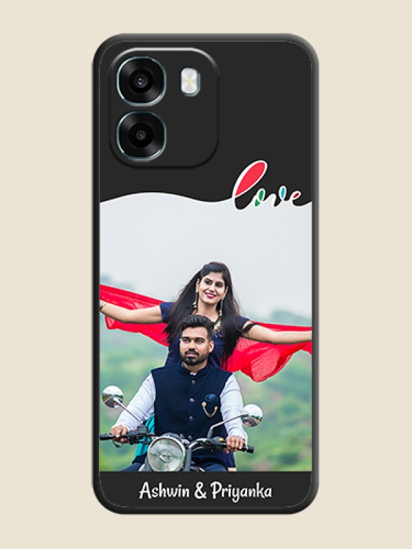 Custom Fall in Love Pattern with Picture on Photo On Space Black Custom Soft Matte Mobile Back Cover - Oppo A6 5G