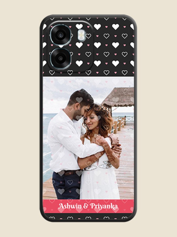 Custom White Color Love Symbols with Text Design on Photo On Space Black Custom Soft Matte Mobile Back Cover - Oppo A6 5G
