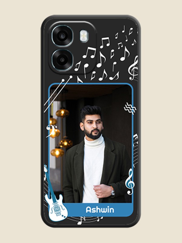 Custom Musical Theme Design with Text on Photo On Space Black Custom Soft Matte Mobile Back Cover - Oppo A6 5G