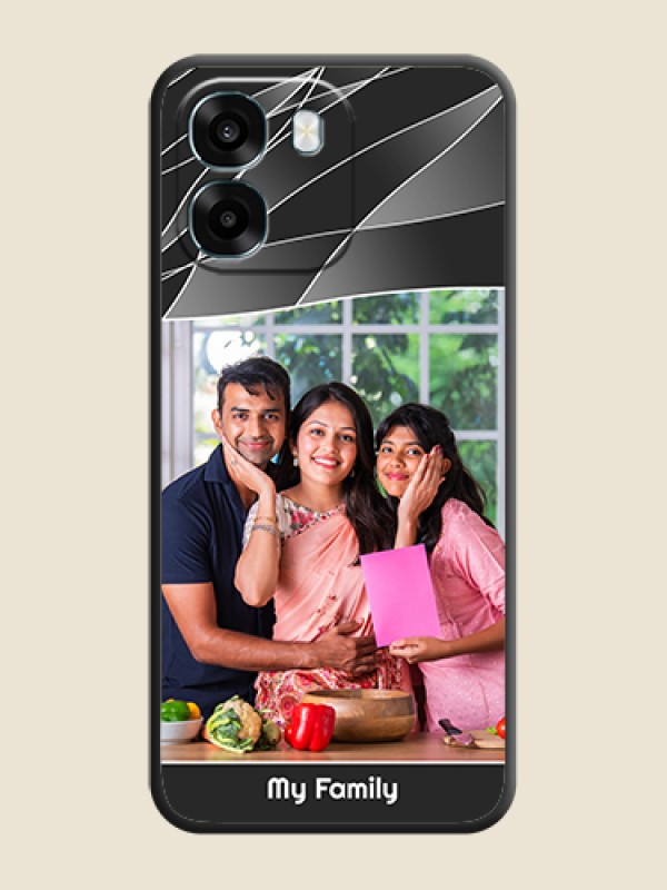 Custom Mixed Wave Lines on Photo On Space Black Custom Soft Matte Mobile Back Cover - Oppo A6 5G