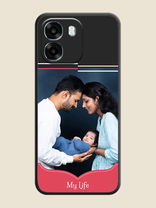 Custom Classic Plain Design with Name On Space Black Custom Soft Matte Mobile Back Cover - Oppo A6 5G