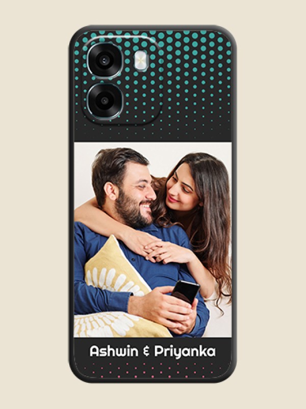 Custom Faded Dots with Grunge Photo Frame and Text On Space Black Custom Soft Matte Mobile Back Cover - Oppo A6 5G