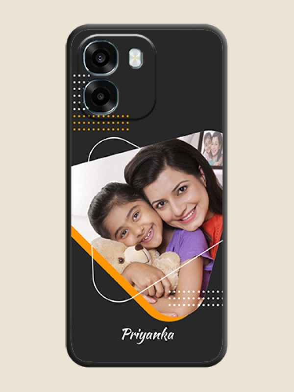 Custom Yellow Triangle on Photo On Space Black Custom Soft Matte Mobile Back Cover - Oppo A6 5G