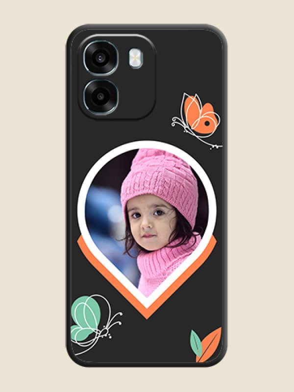 Custom Upload Pic With Simple Butterly Design On Space Black Custom Soft Matte Mobile Back Cover - Oppo A6 5G