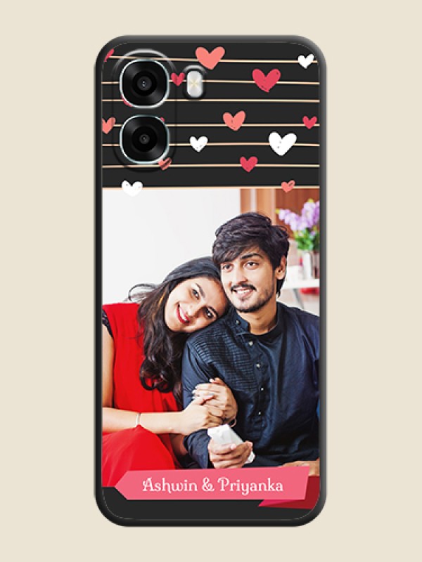 Custom Love Pattern with Name on Pink Ribbon on Photo On Space Black Custom Soft Matte Mobile Back Cover - Oppo A6s 5G