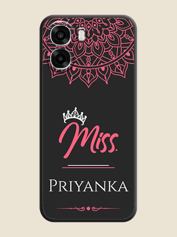 Custom Mrs Name with Floral Design On Space Black Custom Soft Matte Mobile Back Cover - Oppo A6s 5G