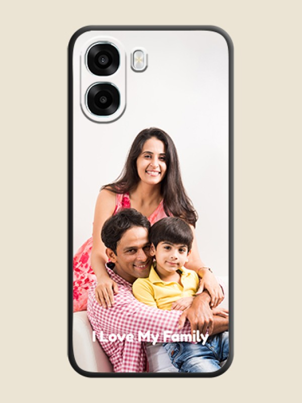 Custom Full Single Pic Upload With Text On Space Black Custom Soft Matte Mobile Back Cover - Oppo A6s 5G