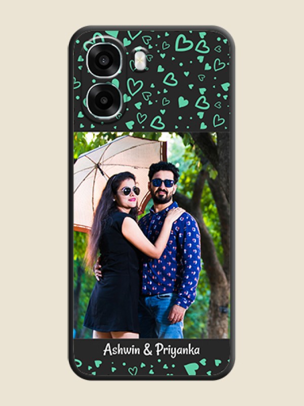 Custom Sea Green Indefinite Love Pattern on Photo On Space Black Custom Soft Matte Mobile Back Cover - Oppo A6x 4G