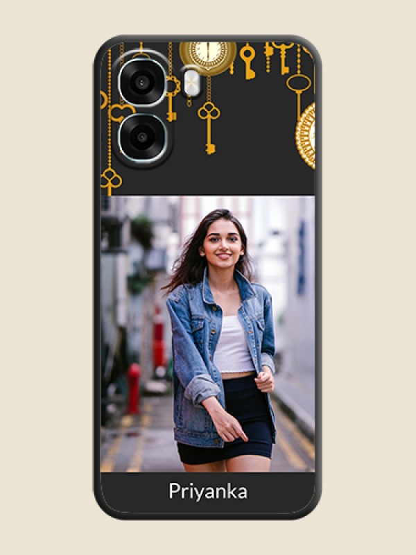 Custom Decorative Design with Text On Space Black Custom Soft Matte Mobile Back Cover - Oppo A6x 4G
