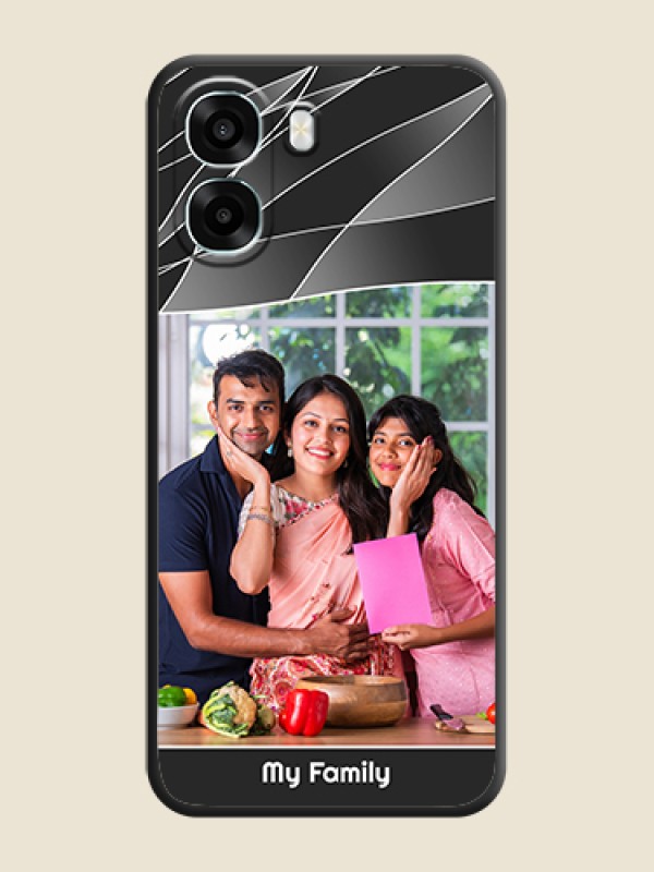 Custom Mixed Wave Lines on Photo On Space Black Custom Soft Matte Mobile Back Cover - Oppo A6x 4G