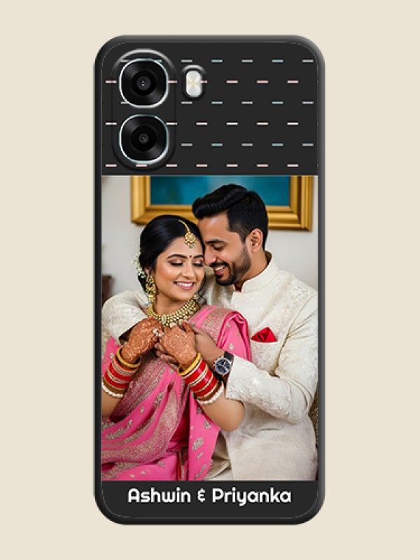 Custom Line Pattern Design with Text On Space Black Custom Soft Matte Mobile Back Cover - Oppo A6x 4G