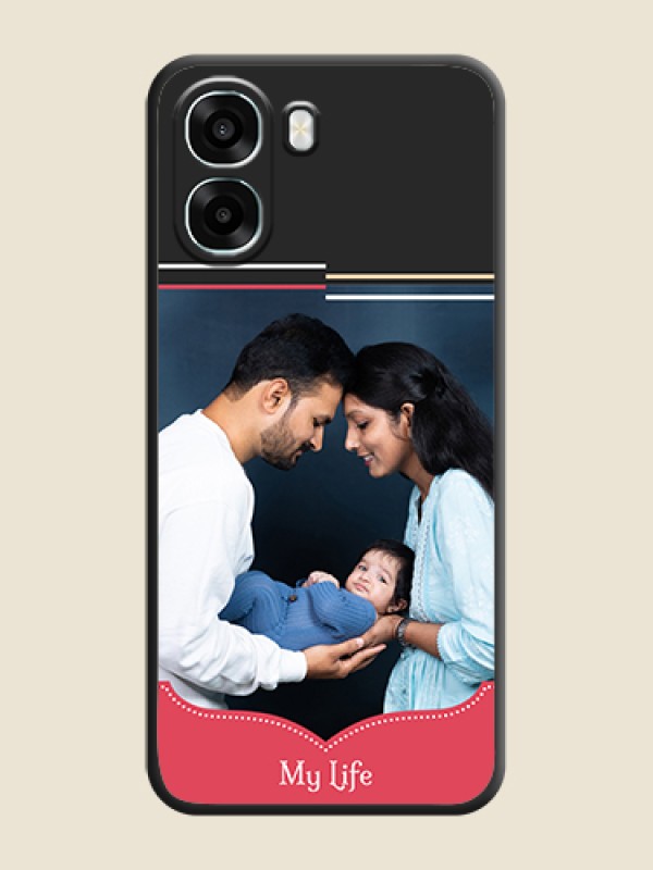 Custom Classic Plain Design with Name On Space Black Custom Soft Matte Mobile Back Cover - Oppo A6x 4G