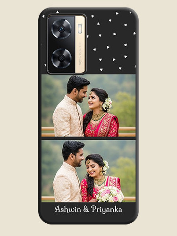 Custom Miniature Love Symbols with Name on Space Black Custom Soft Matte Back Cover - Oppo A77s