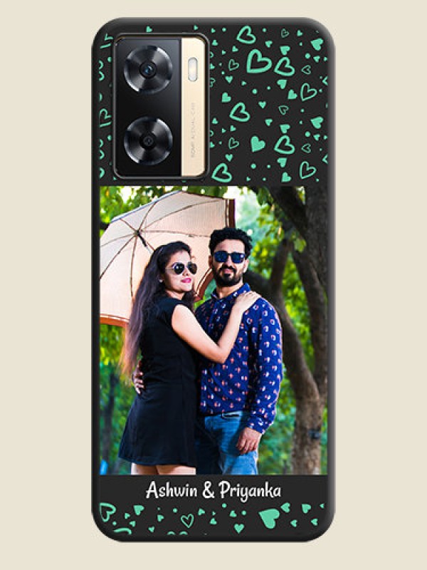 Custom Sea Green Indefinite Love Pattern on Photo on Space Black Soft Matte Mobile Cover - Oppo A77s