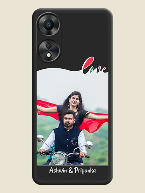 Custom Fall in Love Pattern with Picture on Photo on Space Black Soft Matte Mobile Case - Oppo A78 5G