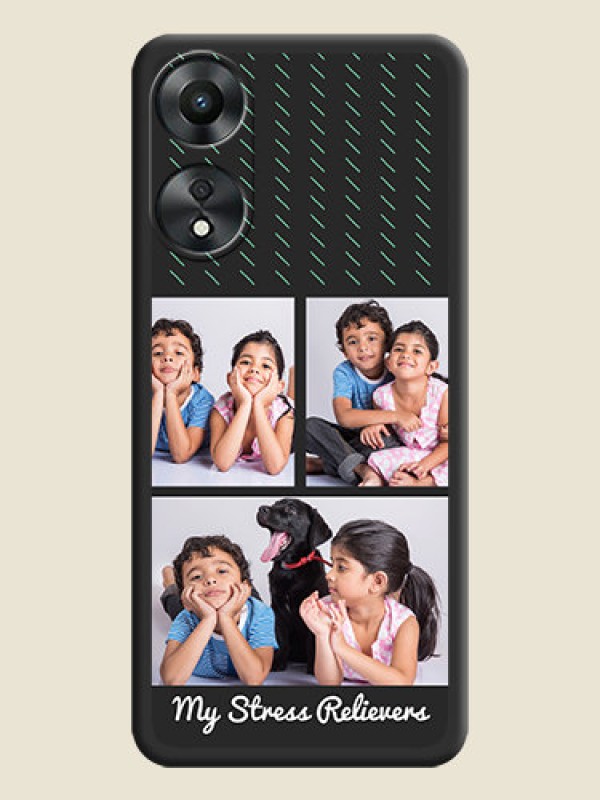 Custom Cross Dotted Pattern with 2 Image Holder  on Personalised Space Black Soft Matte Cases - Oppo A78 5G