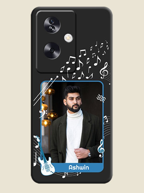 Custom Musical Theme Design with Text on Photo On Space Black Custom Soft Matte Mobile Back Cover - Oppo A79 5G