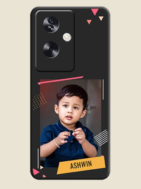 Custom Photo Frame with Triangle Small Dots on Photo On Space Black Custom Soft Matte Mobile Back Cover - Oppo A79 5G