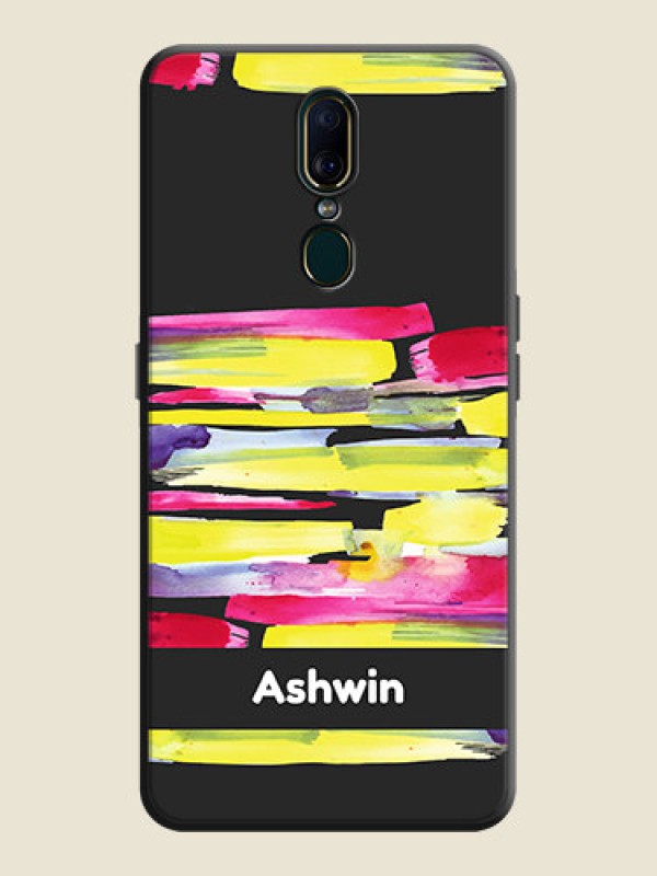 Custom Brush Coloured on Space Black Personalized Soft Matte Phone Covers - Oppo A9