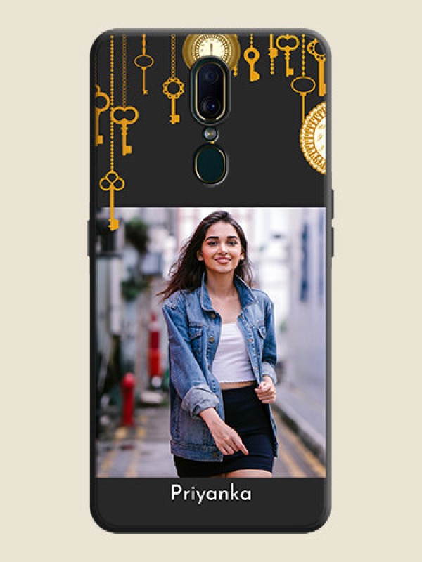 Custom Decorative Design with Text on Space Black Custom Soft Matte Back Cover - Oppo A9