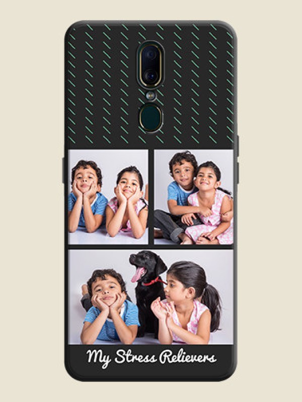 Custom Cross Dotted Pattern with 2 Image Holder  on Personalised Space Black Soft Matte Cases - Oppo A9