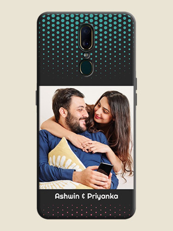 Custom Faded Dots with Grunge Photo Frame and Text on Space Black Custom Soft Matte Phone Cases - Oppo A9