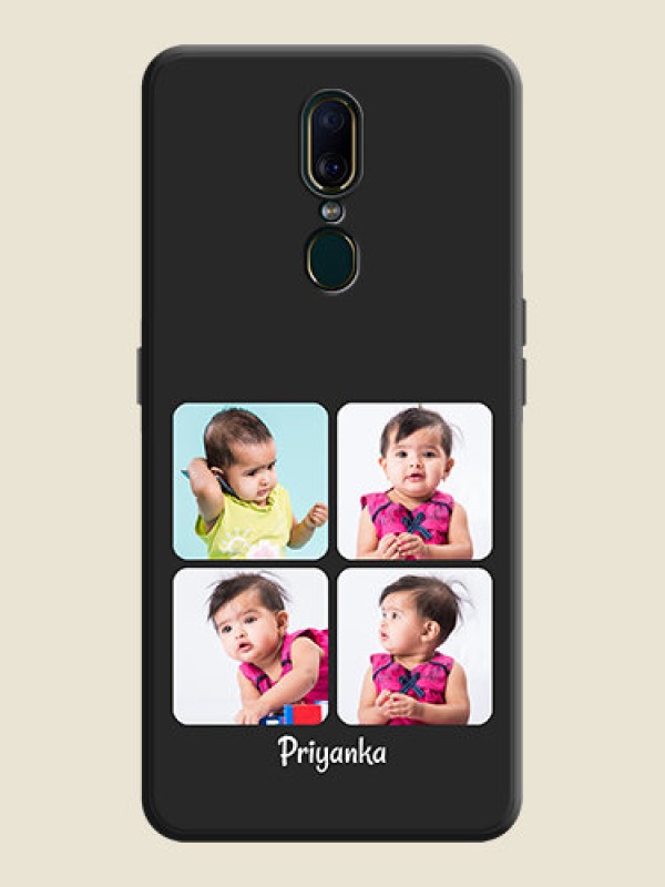 Custom Floral Art with 6 Image Holder - Photo on Space Black Soft Matte Mobile Case - Oppo F11