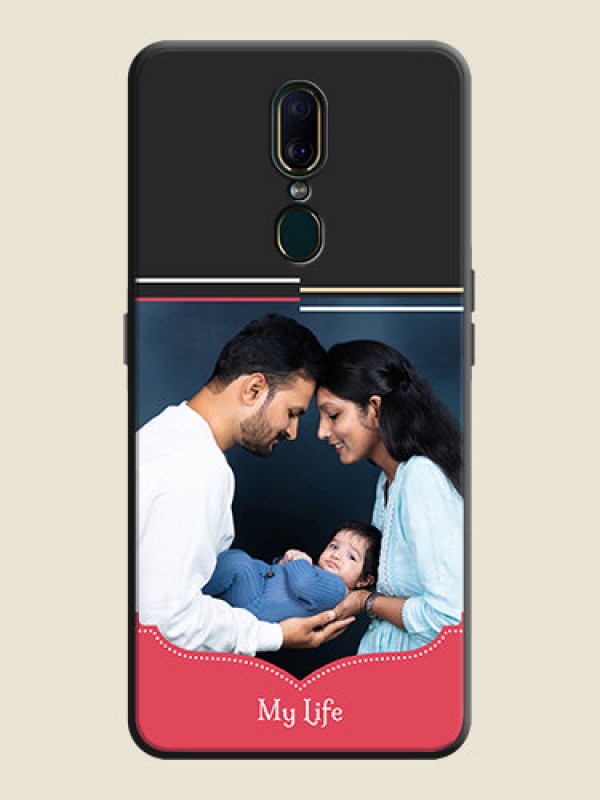 Custom Classic Plain Design with Name - Photo on Space Black Soft Matte Phone Cover - Oppo F11