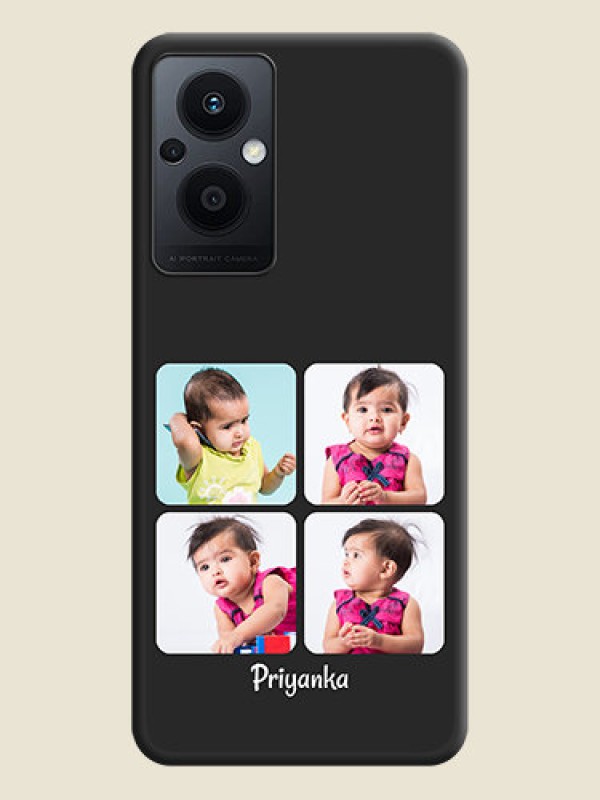 Custom Floral Art with 6 Image Holder on Photo on Space Black Soft Matte Mobile Case - Oppo F21 Pro 5G