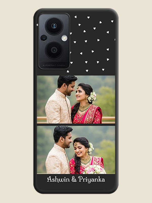 Custom Miniature Love Symbols with Name on Space Black Custom Soft Matte Back Cover - Oppo F21s Pro 5G