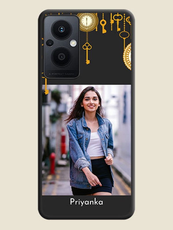 Custom Decorative Design with Text on Space Black Custom Soft Matte Back Cover - Oppo F21s Pro 5G