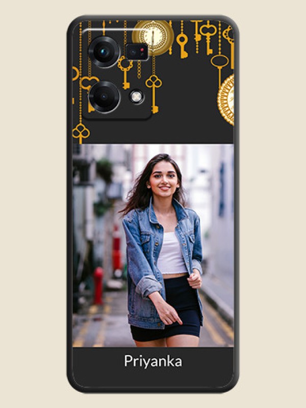 Custom Decorative Design with Text on Space Black Custom Soft Matte Back Cover - Oppo F21s Pro