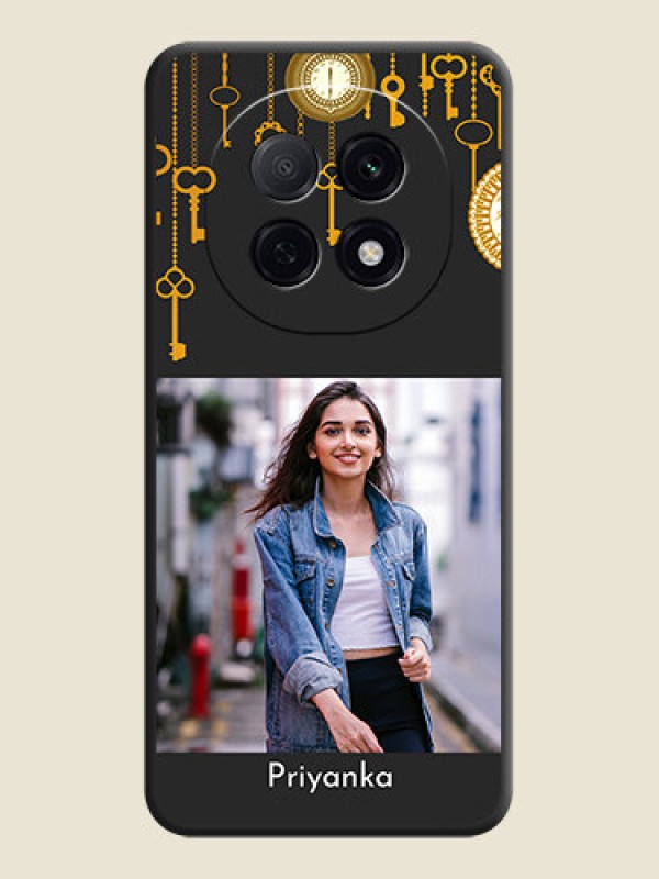 Custom Decorative Design with Text On Space Black Custom Soft Matte Mobile Back Cover - Oppo F29 Pro 5G