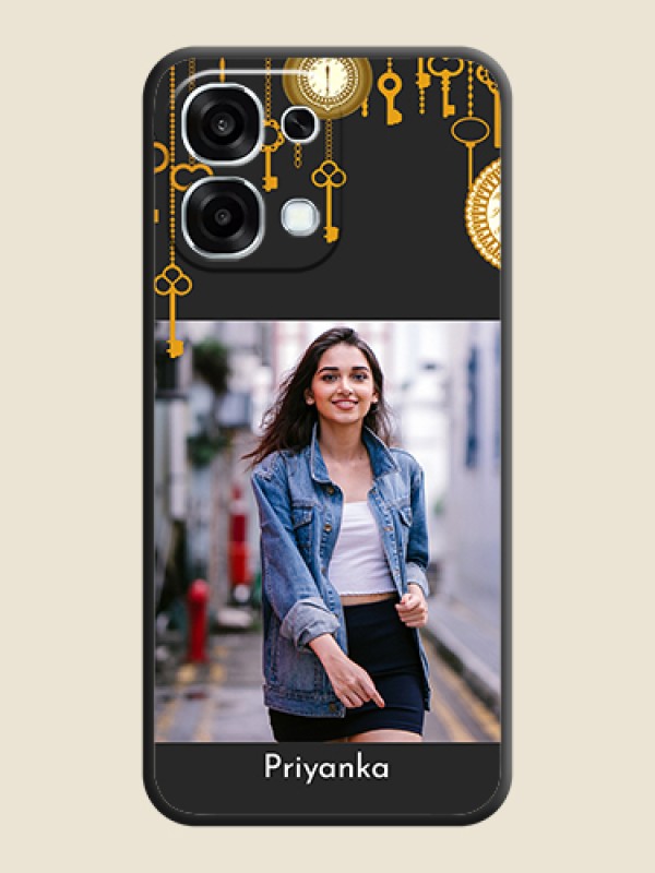 Custom Decorative Design with Text On Space Black Custom Soft Matte Mobile Back Cover - Oppo F31 5G
