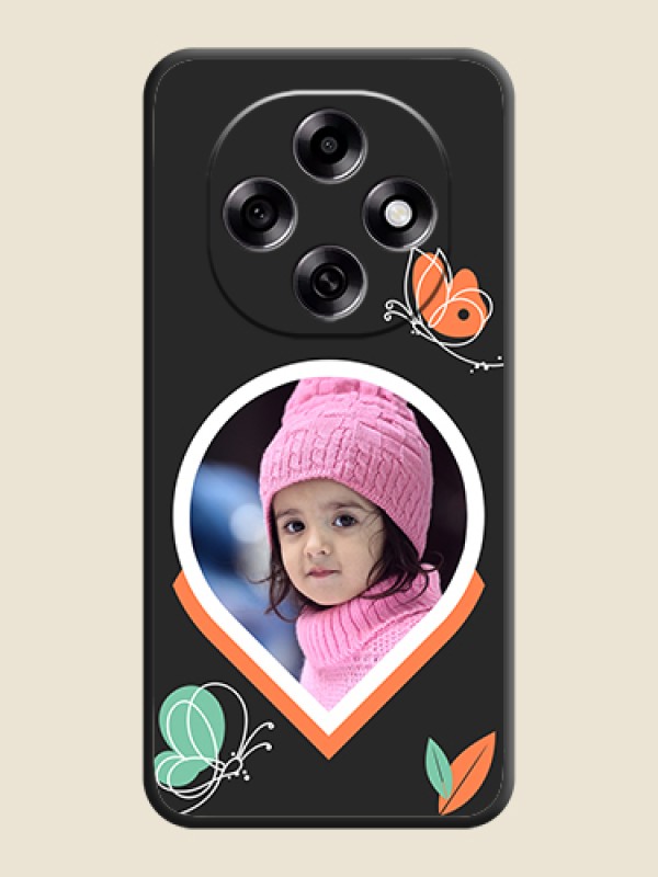 Custom Upload Pic With Simple Butterly Design On Space Black Custom Soft Matte Mobile Back Cover - Oppo F31 Pro 5G
