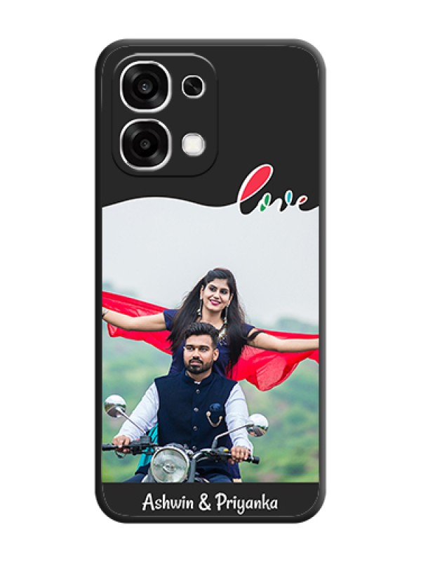 Custom Fall in Love Pattern with Picture on Photo On Space Black Custom Soft Matte Mobile Back Cover - Oppo F33 5G