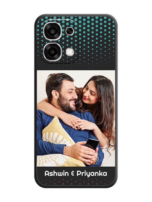 Custom Faded Dots with Grunge Photo Frame and Text On Space Black Custom Soft Matte Mobile Back Cover - Oppo F33 5G