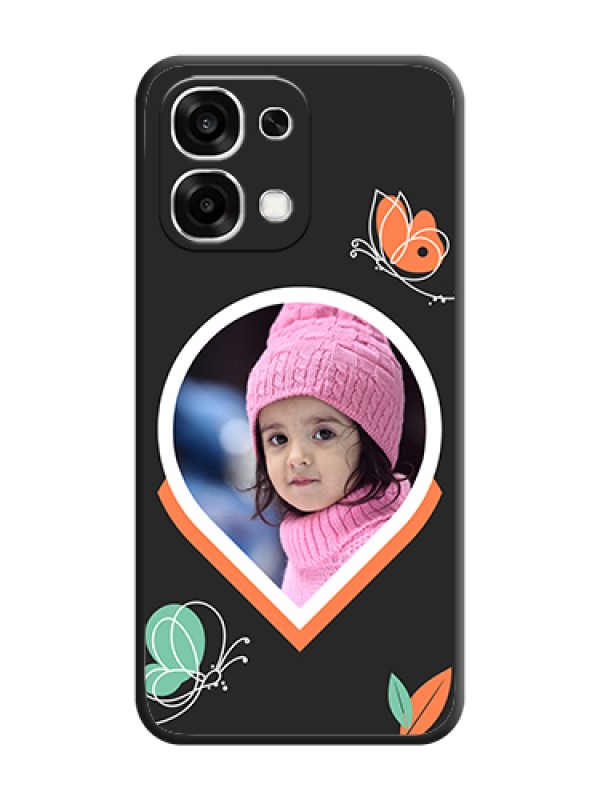 Custom Upload Pic With Simple Butterly Design On Space Black Custom Soft Matte Mobile Back Cover - Oppo F33 5G