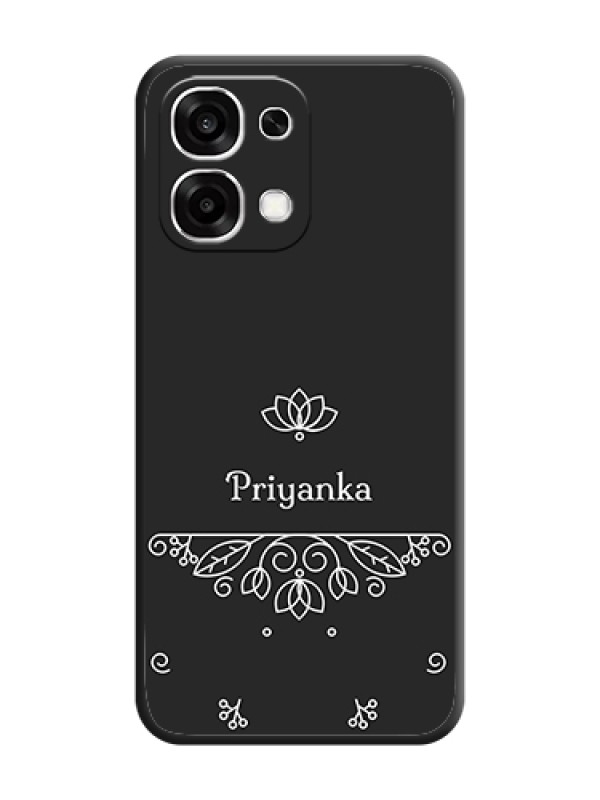 Custom Lotus Garden Custom Text On Space Black Custom Soft Matte Mobile Back Cover - Oppo F33 5G